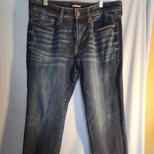 Express Men Dark Wash 4 Way Hyper Stretch Straight Denim Jean Size 31W x 32L Str